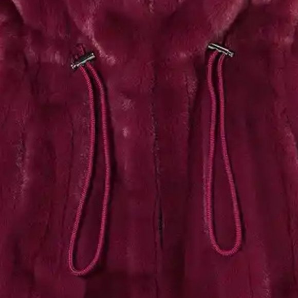 WHBM $250 Faux Mink Fur WASHABLE Vest Jacket STUNNING! Port Burgundy XS - Picture 9 of 9
